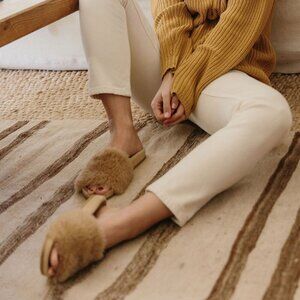 NEW Jenni Kayne Shearling Slide Sandals In Natural 37 / US 7​​